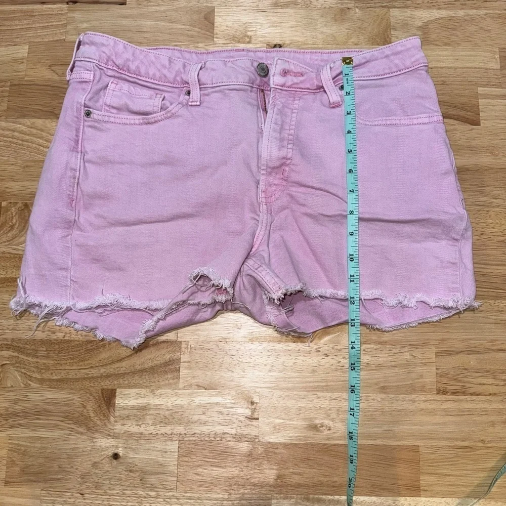Old Navy Pink Distressed Jean Shorts Relaxed Fit